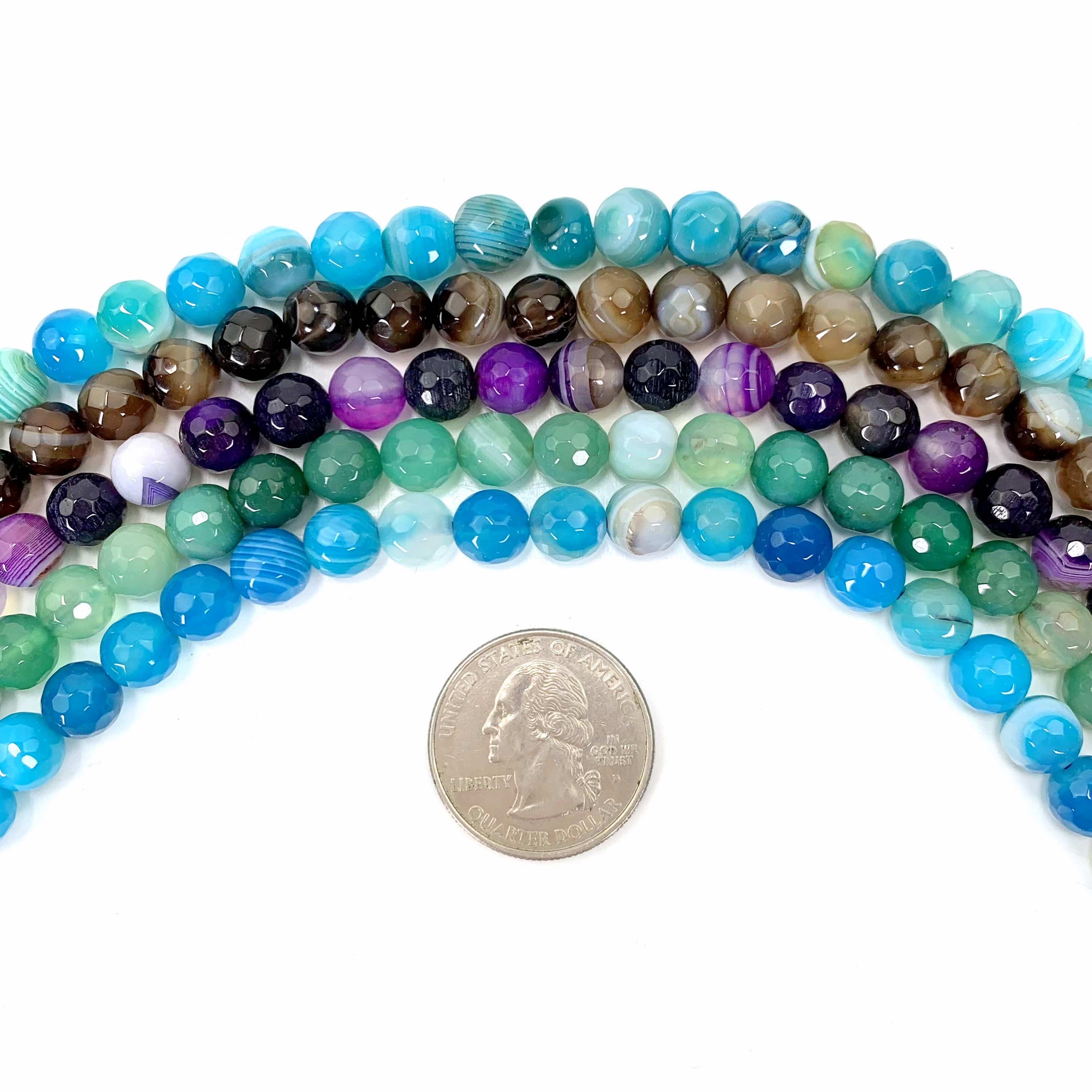 Agate Faceted Bead Strand