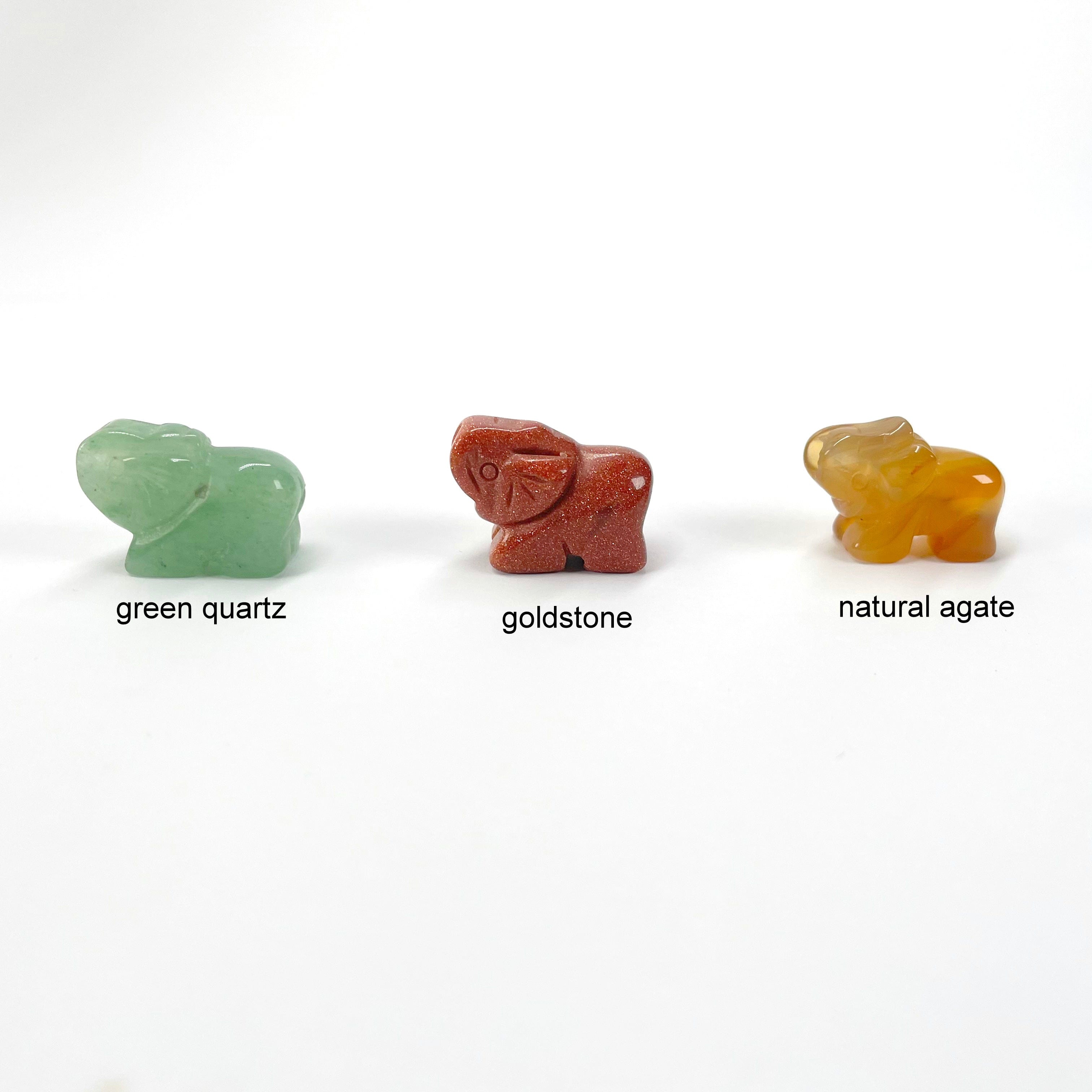 Gemstone Elephants - Side Drilled - You Choose Your Stone