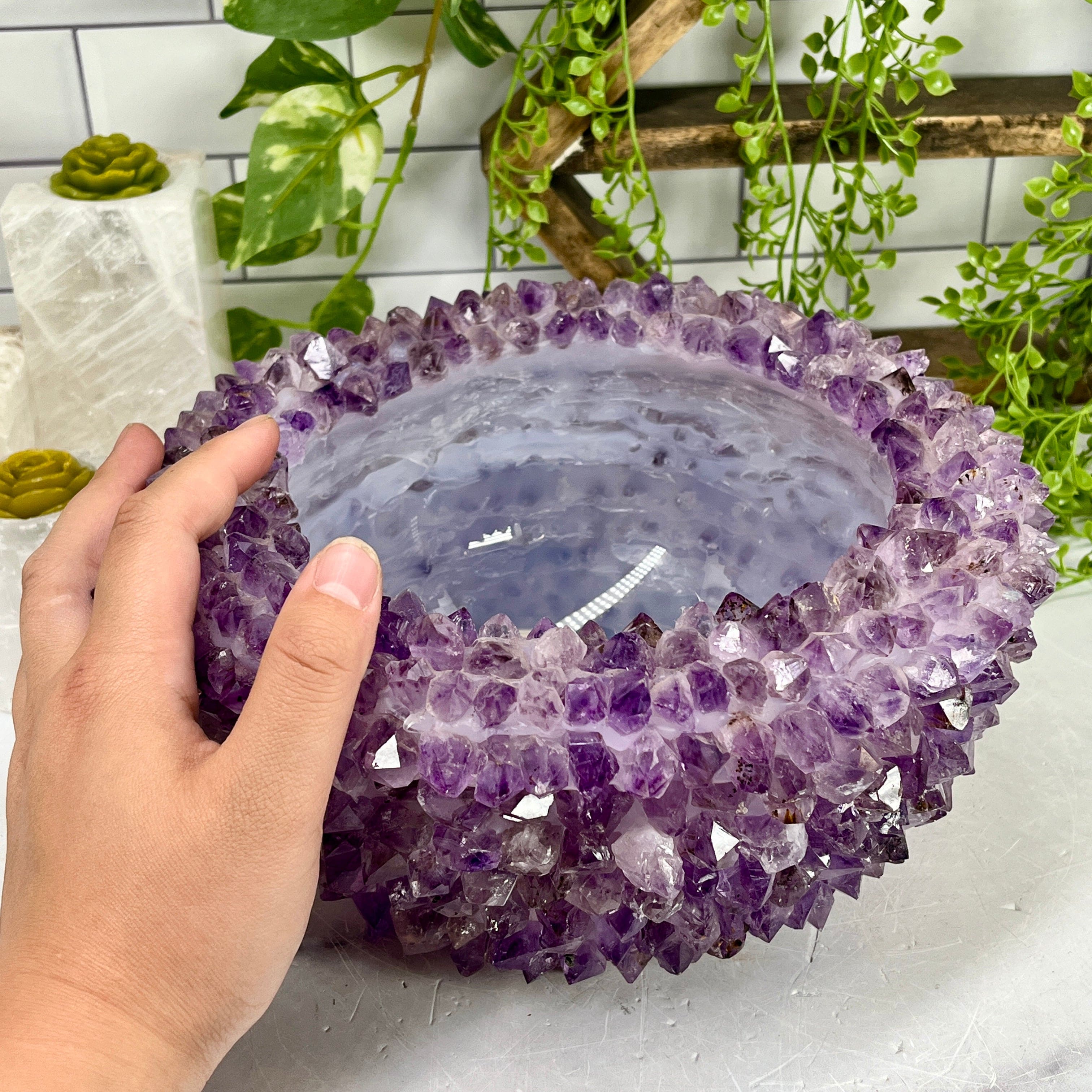 Amethyst Crystal Point Bowl - Handmade - Home Decor