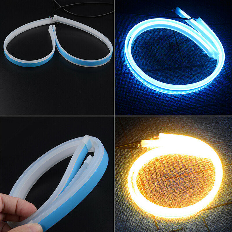 Flexible DRL LED Night & Daytime Running Light Strip (No Disassembling Needed)