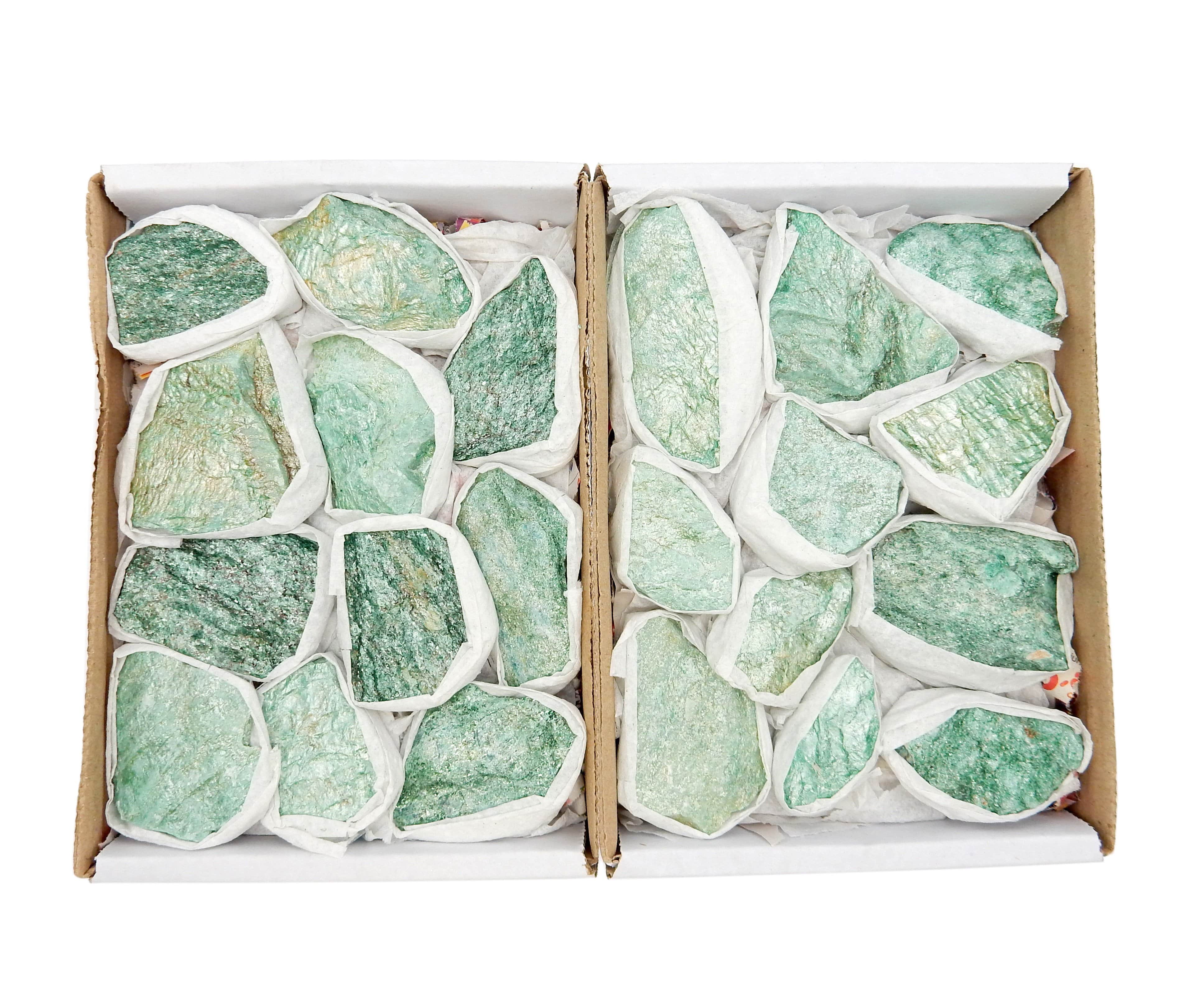 Fuschite Flat Box - Chakra - Metaphysical - Green Fuchsite Stones (BOX-30)