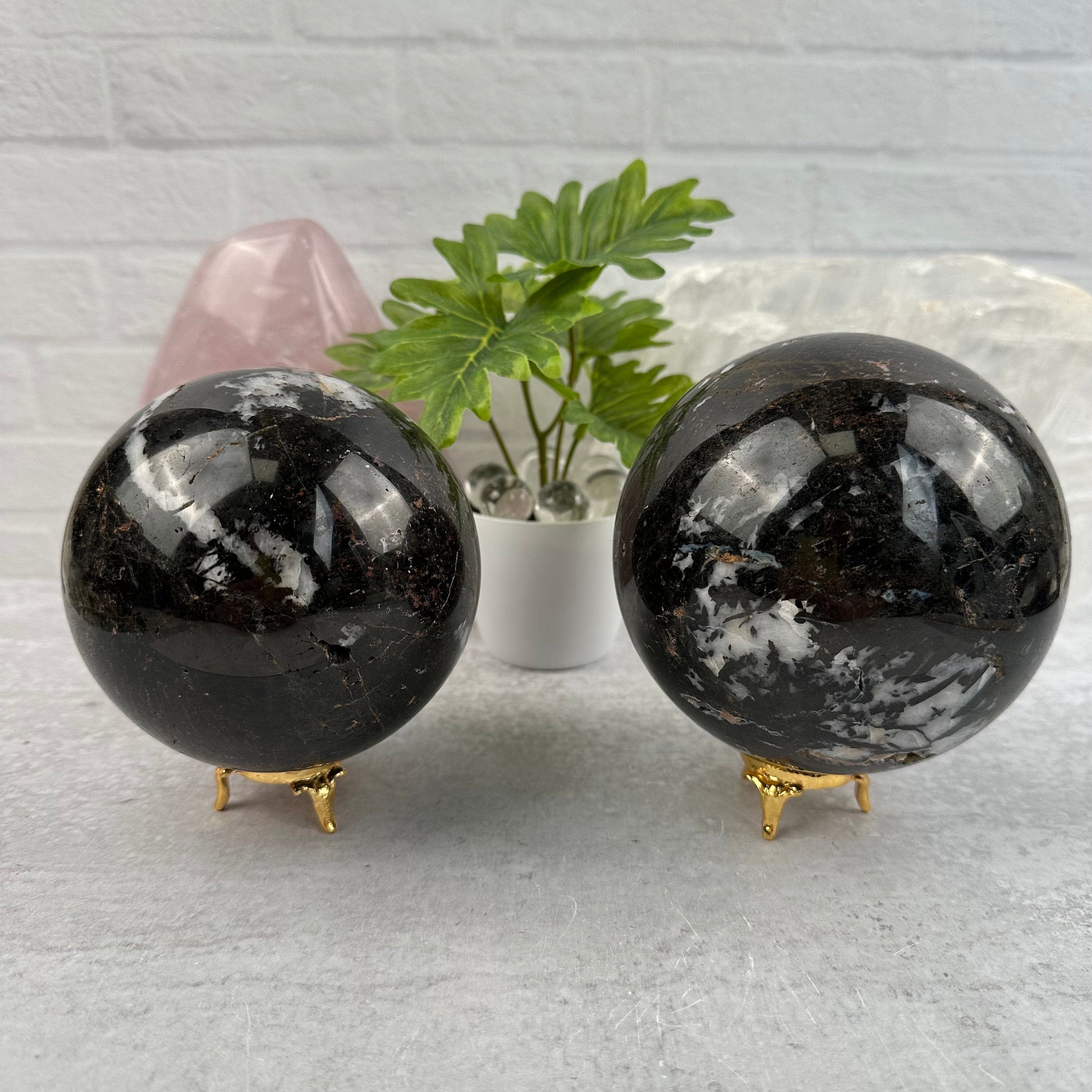 Black Agate Spheres - Crystal Ball - You Choose