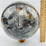 Black Tourmilated Quartz Massive Sphere - OOAK -