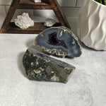 Agate and Amethyst Geode Pair