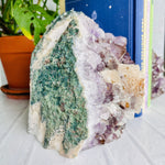 Amethyst Bookend Set with Calcite Cluster