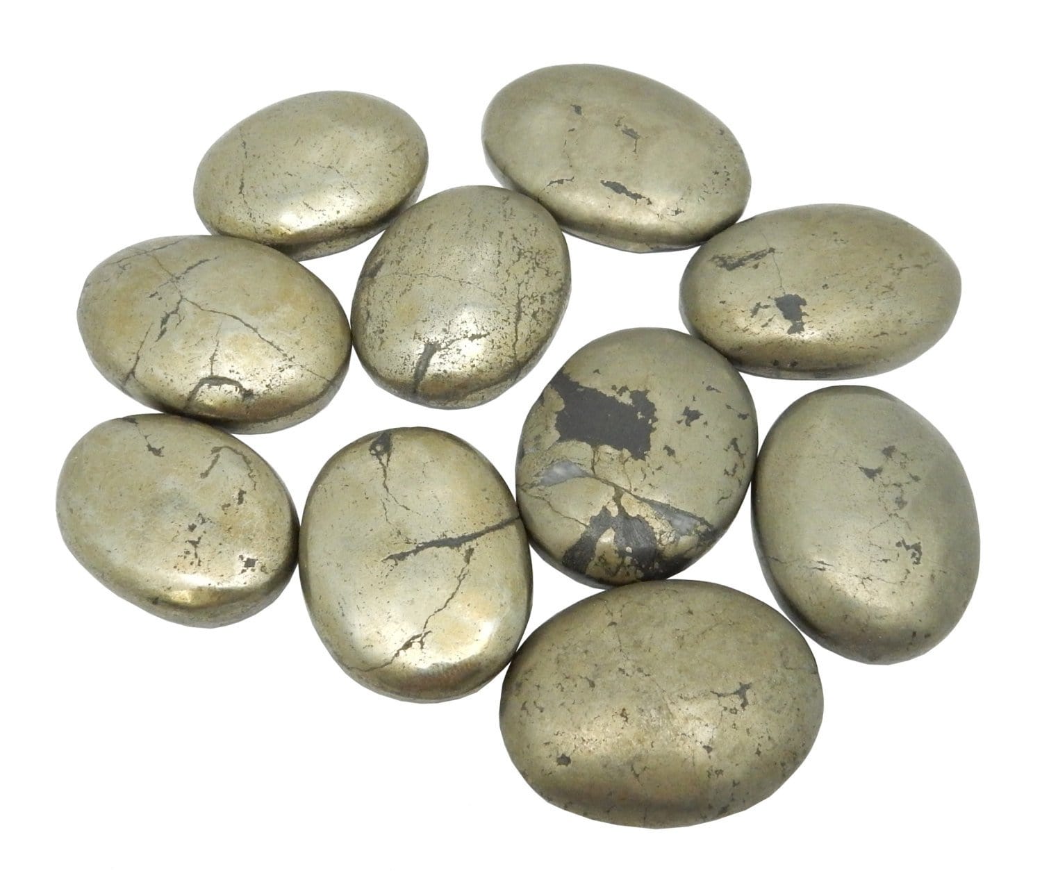 Pyrite Worry Stone Slab - Thumb Stone - Palm Stone - Metaphysical - Chakra