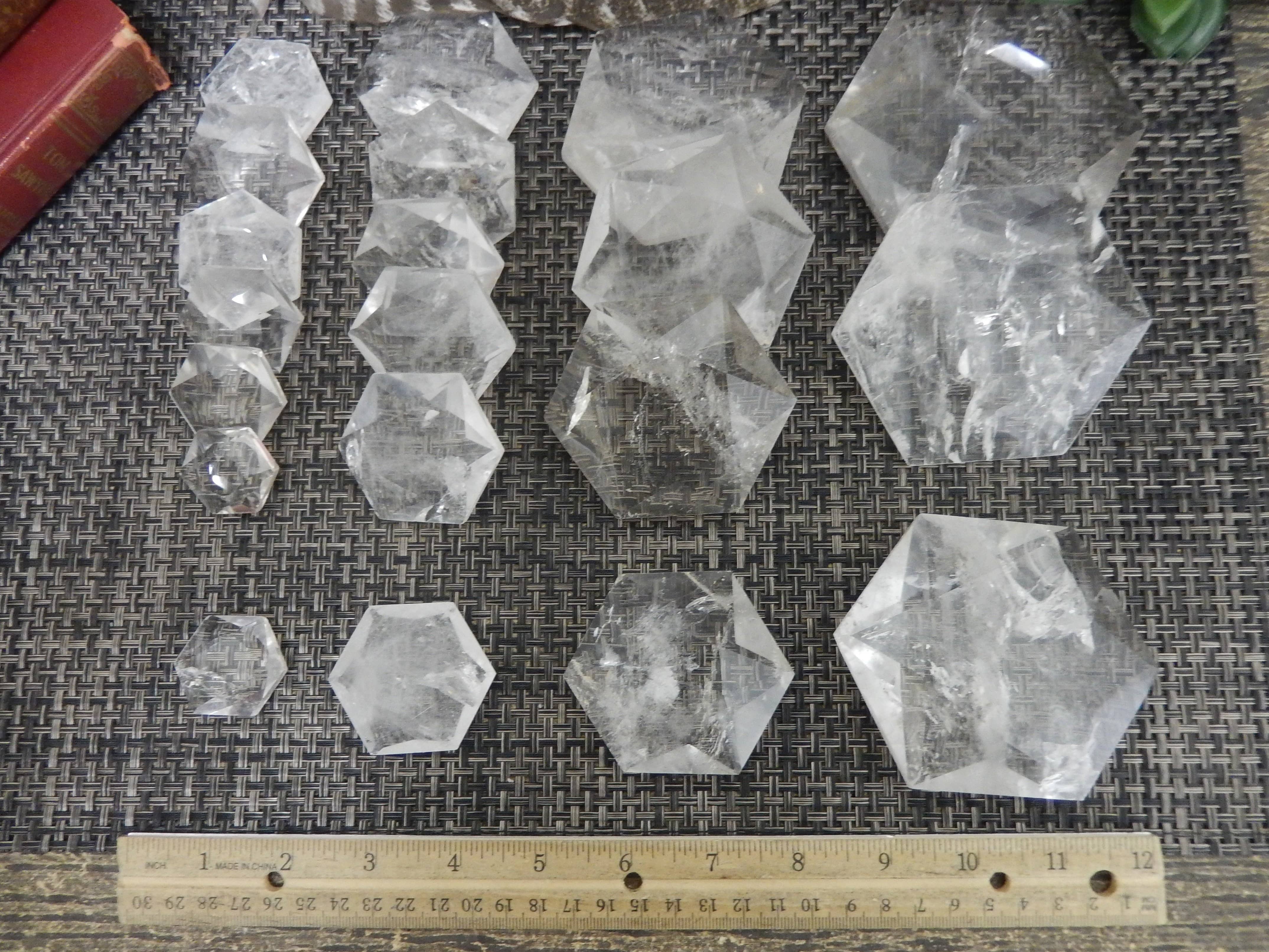 Crystal Quartz Hexagonal Pocket Stone - BY WEIGHT (OF1-S55)