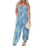 Patchwork Print Loose Jumpsuit